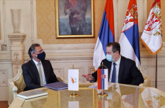 31 March 2021 National Assembly Speaker Ivica Dacic and the Ambassador of the Republic of Cyprus Demetrios Theophylactou